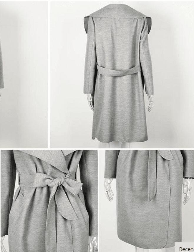 Turn-Down Ruffle Long Casual Coat
