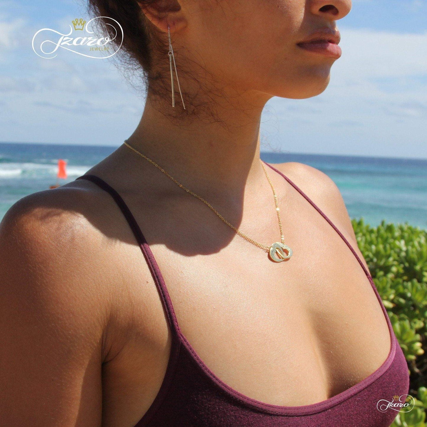 Mother Daughter Necklace, 925 Sterling Silver