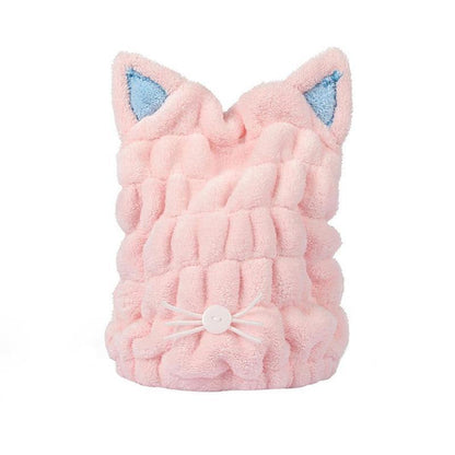 Cute Cat Ears Hair-drying Towel Bath Cap
