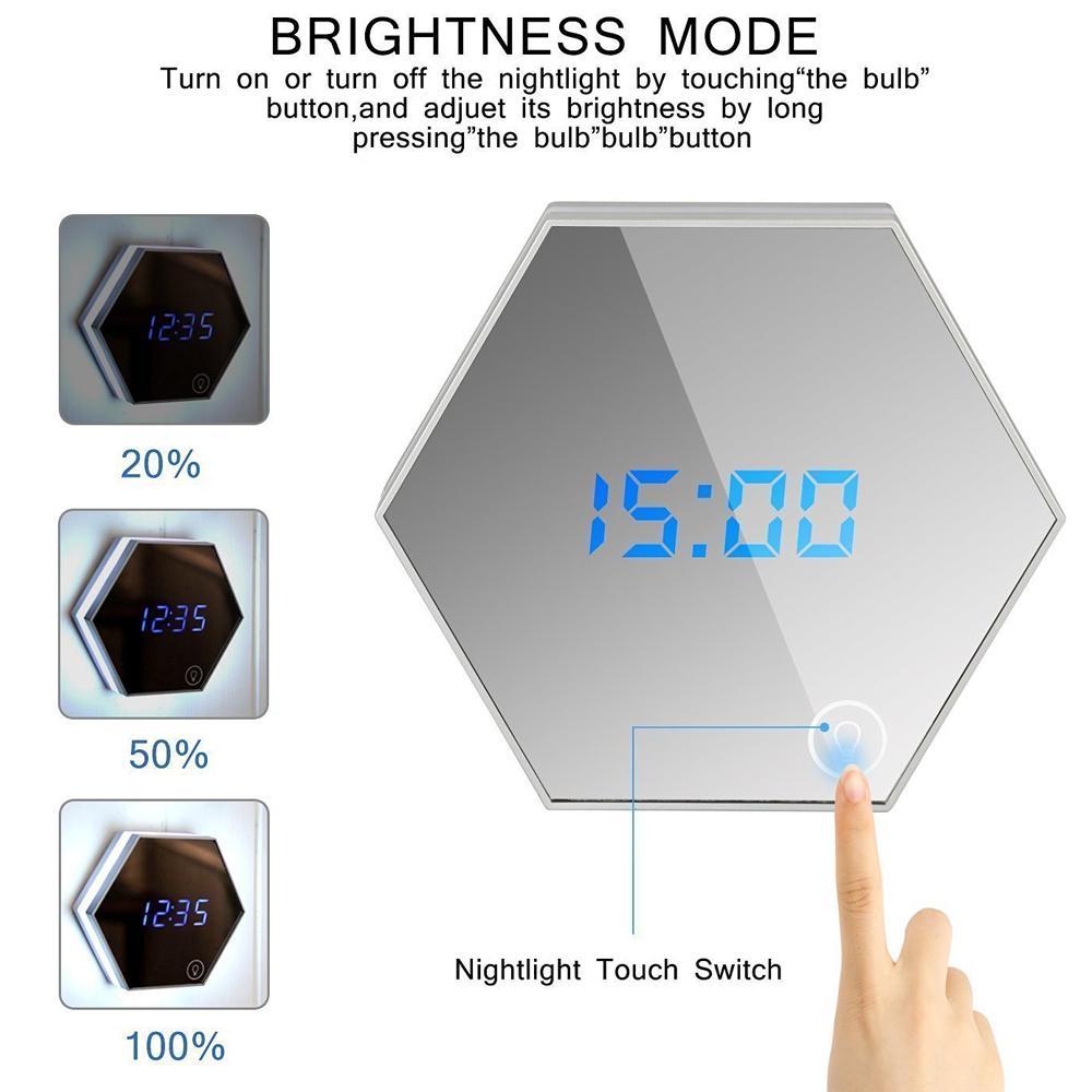 Multifunction Clock - Wall Mirror Digital Alarm For Your Morning!