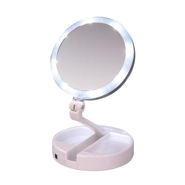 12x Led Lighted Folding Makeup Mirror