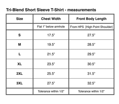 All American: Tri-Blend Short Sleeve T-Shirt