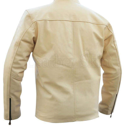 White Red Blue Biker Leather Jacket