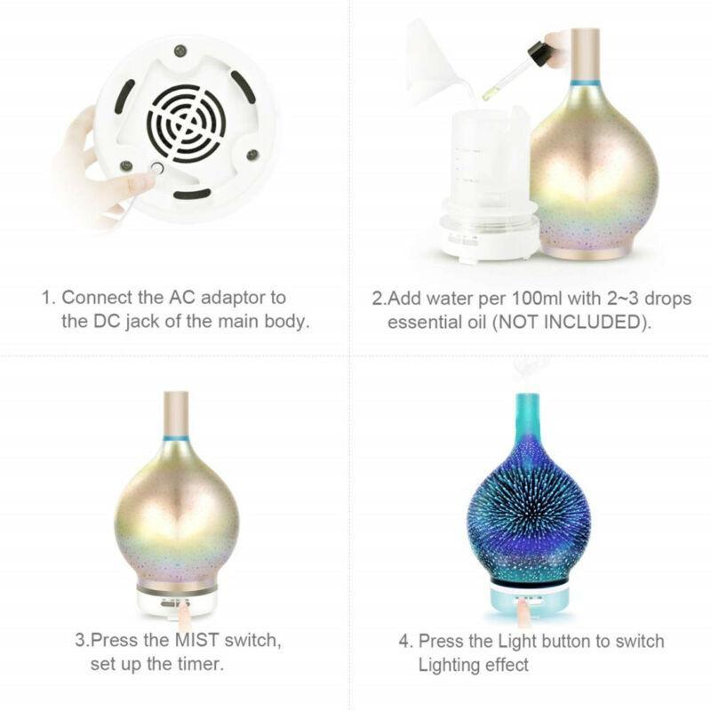 3D Fireworks Air Humidifier Essential Oil Diffuser