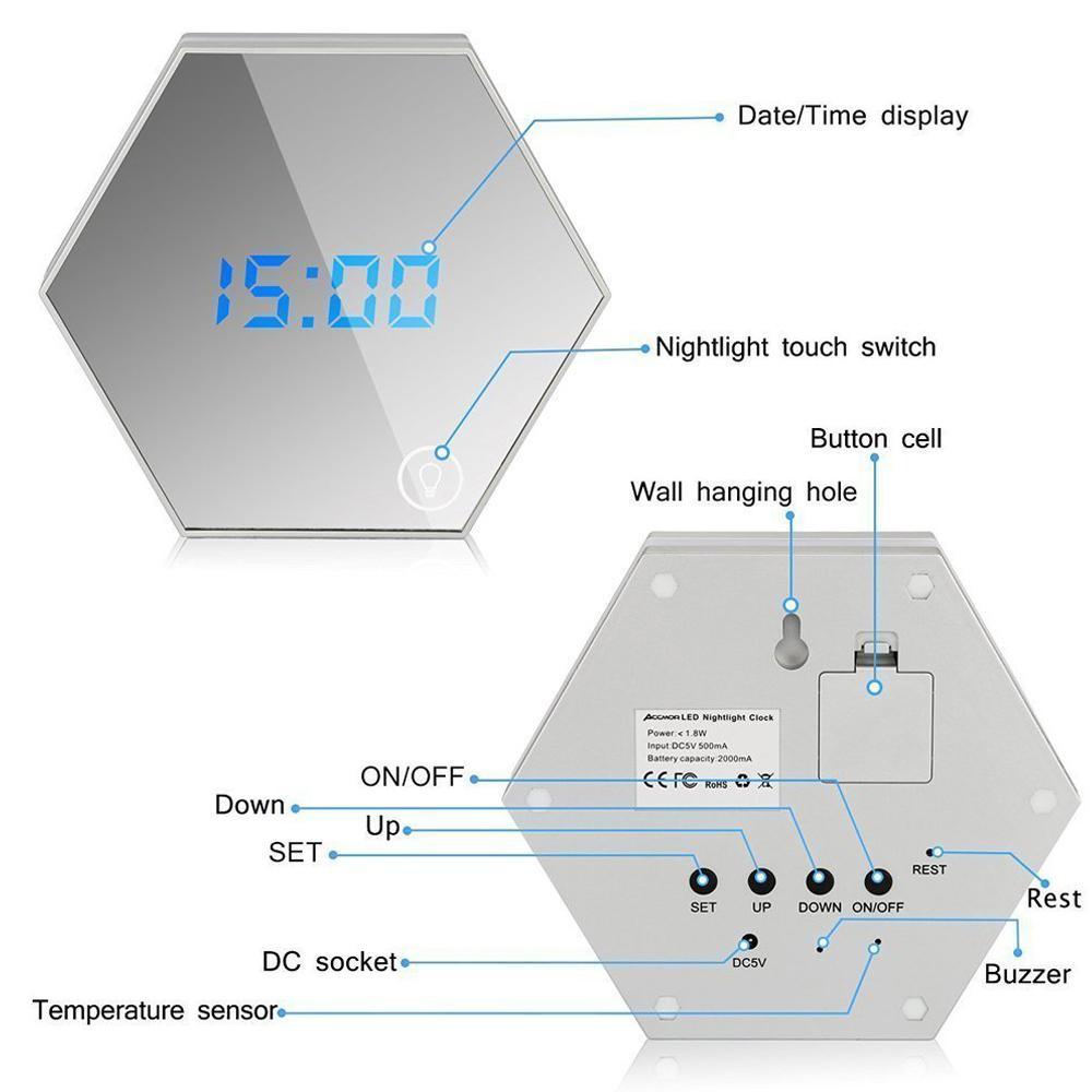 Multifunction Clock - Wall Mirror Digital Alarm For Your Morning!