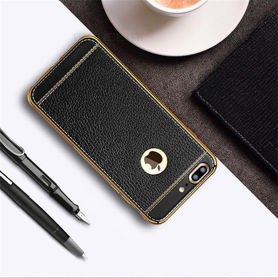 Luxury Plating TPU Leather Case - Protects Against Fingerprints and Scratches