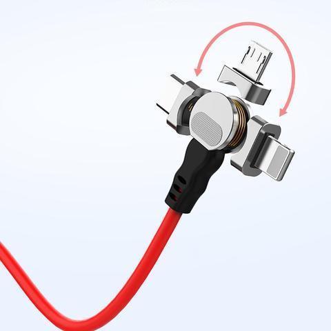 Magnetic Cable 180° Rotating Charging Cable For Android & IOS Fast Charge Sync Data Transmission