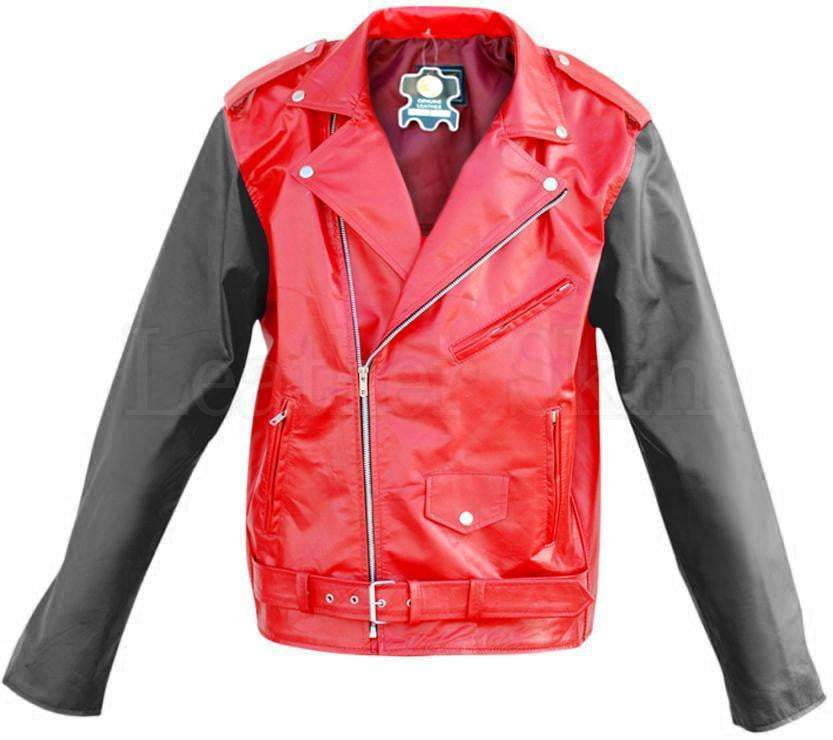 Red Brando Quilted Leather Jacket