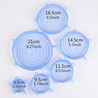 Reusable Silicone Stretch Lids  6pcs Universal Bowl Lid Cover