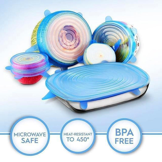 Reusable Silicone Stretch Lids  6pcs Universal Bowl Lid Cover