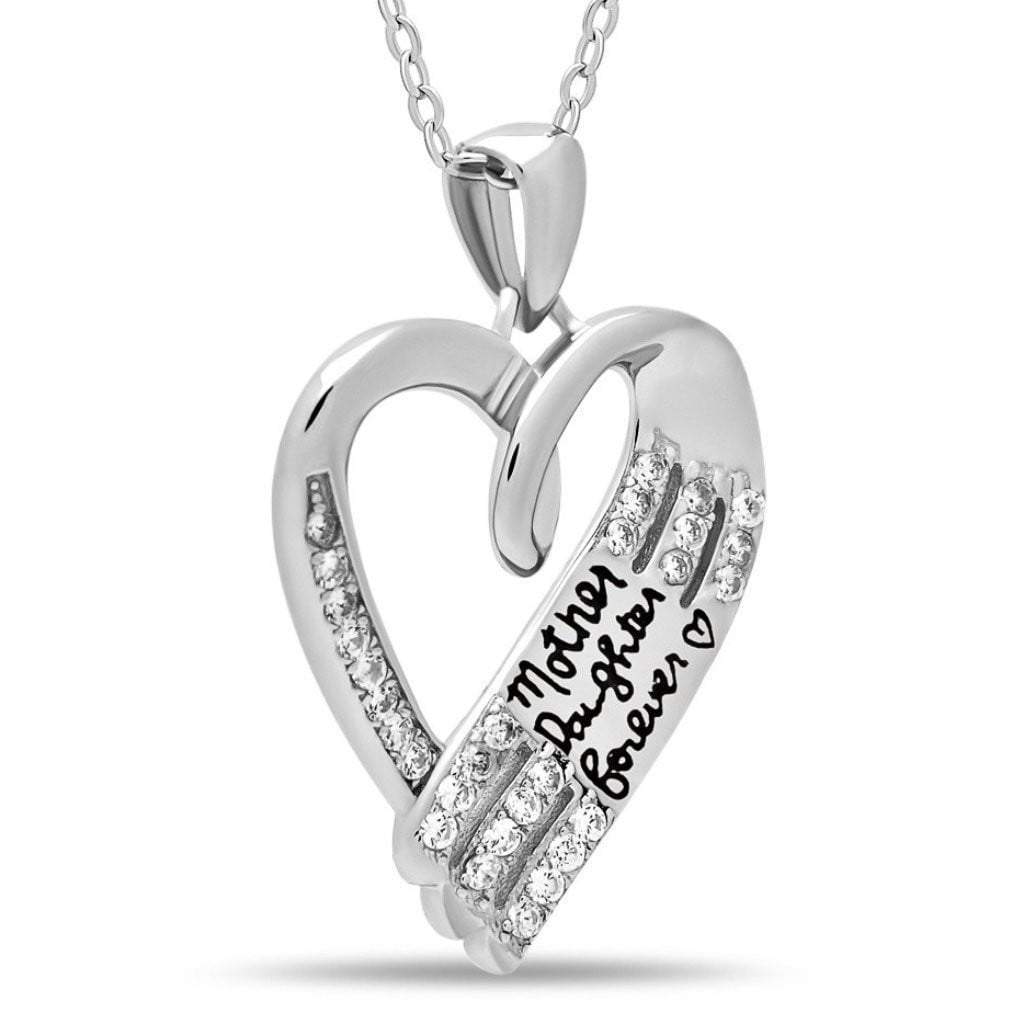 Mother Daughter Necklace, 925 Sterling Silver