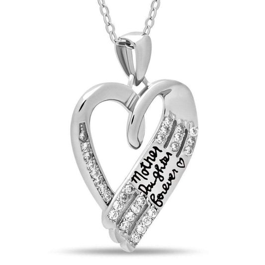 Mother Daughter Necklace, 925 Sterling Silver