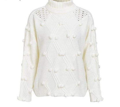 Hollow out knitted Turtleneck sweater