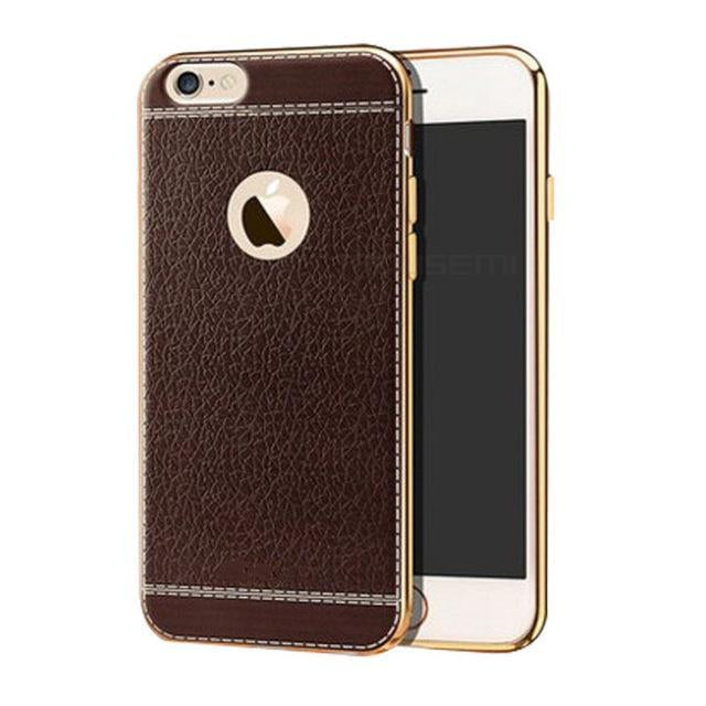Luxury Plating TPU Leather Case - Protects Against Fingerprints and Scratches