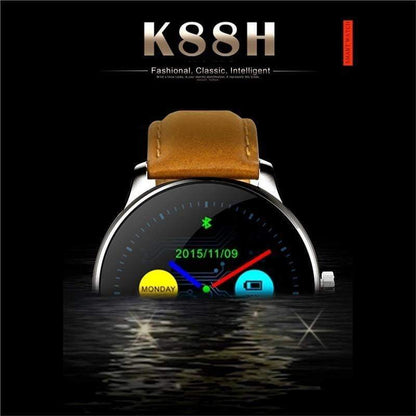 K88H Smartwatch MTK2502 Bluetooth Smart Watch Heart Rate Monitor Pedometer Dial for Android IOS