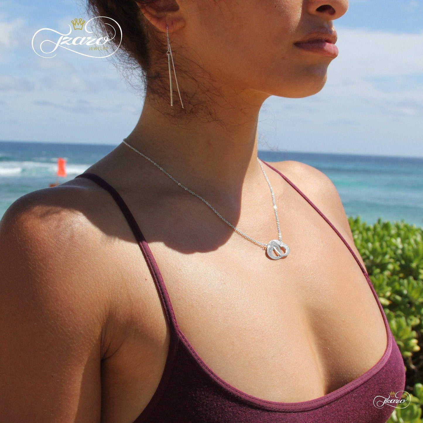 Mother Daughter Necklace, 925 Sterling Silver