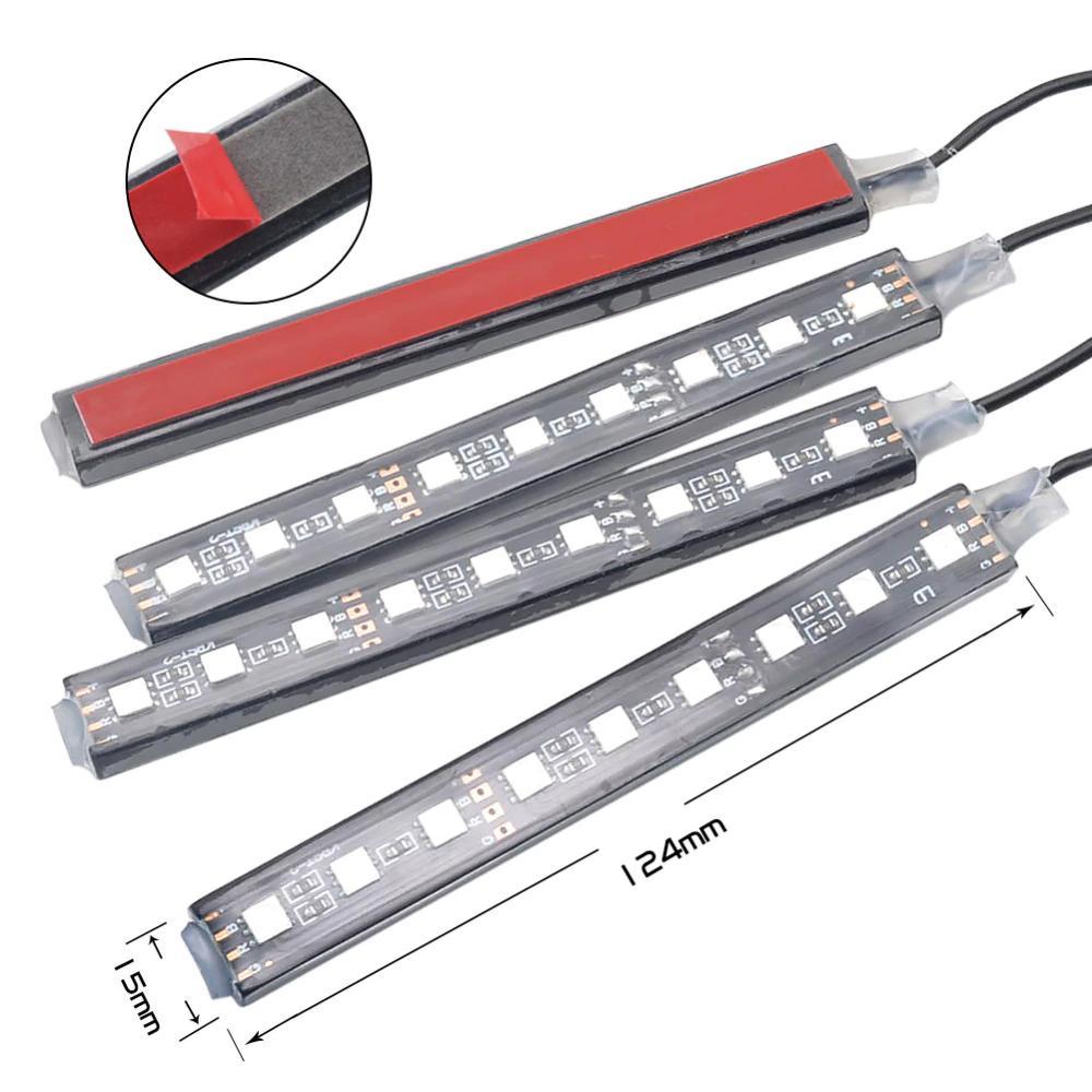 Car RGB LED Strip Light Wireless Remote and Voice Control