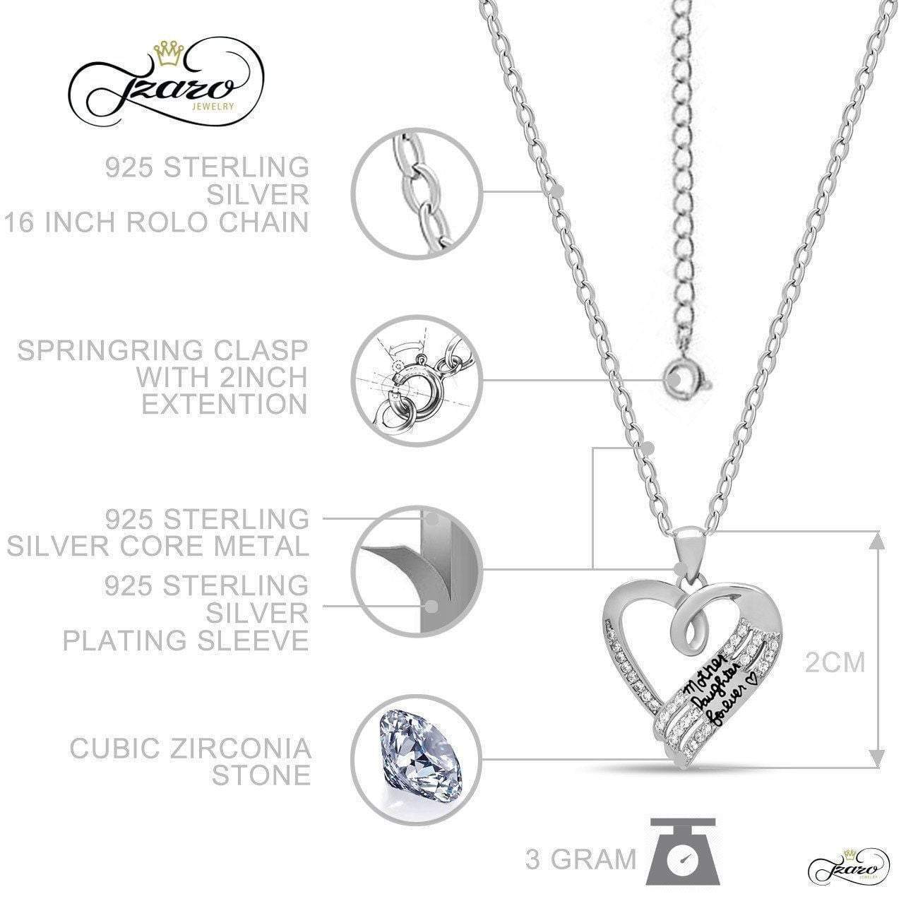 Mother Daughter Necklace, 925 Sterling Silver