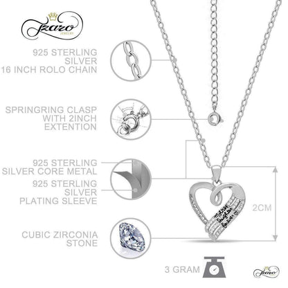 Mother Daughter Necklace, 925 Sterling Silver