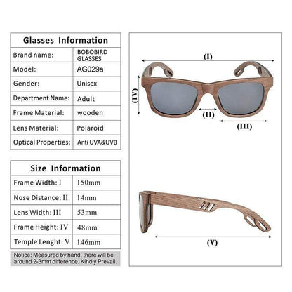 BOBO BIRD Vintage Wooden Polarized Sunglasses