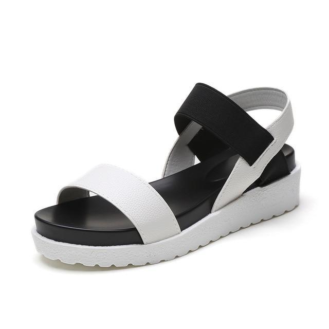 Women Sandals  Shoes Peep-toe Slip On Flat Sandals For Woman