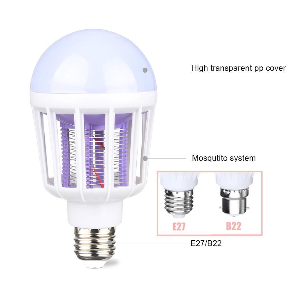 s AC175~220V LED Mosquito Killer Bulb E27/B22 LED Bulb For Home Lighting Bug Zapper Trap Lamp Insect Anti Mosquito Repeller Light