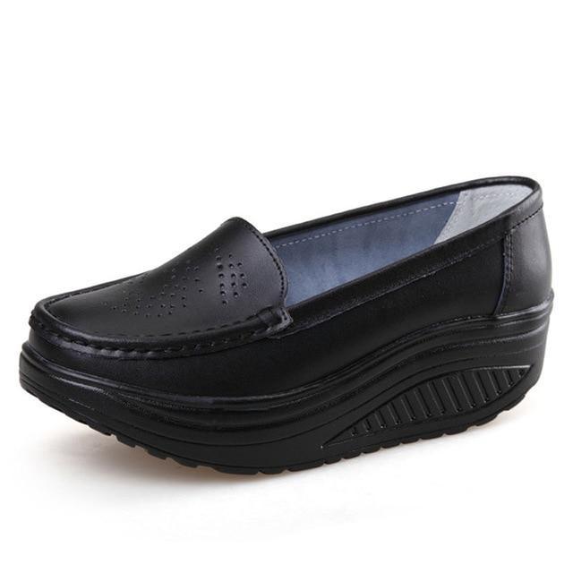 Woman Shoe Summer genuine leather Hollow out breathable swing shoes