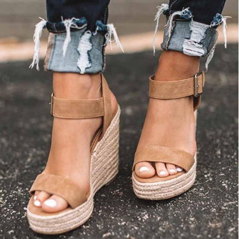 Ultra High Wedges Heel Sandals Fashion Open Toe Platform Elevator Women Sandals