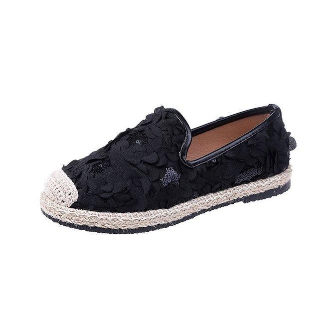 New Women Mujer Casual Hemp Straw Weavs Knitted Canvas Female Shoes