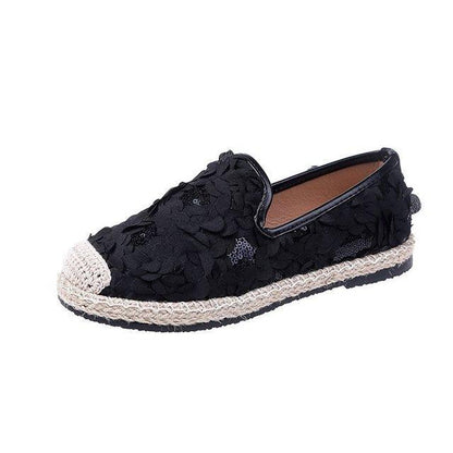 New Women Mujer Casual Hemp Straw Weavs Knitted Canvas Female Shoes