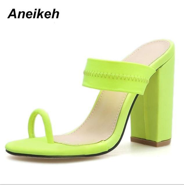 Thin High Heels Sandals Flip Flop Buckle Hollow Women Shoes
