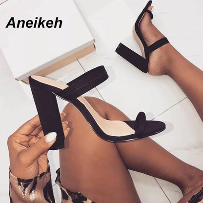 Thin High Heels Sandals Flip Flop Buckle Hollow Women Shoes