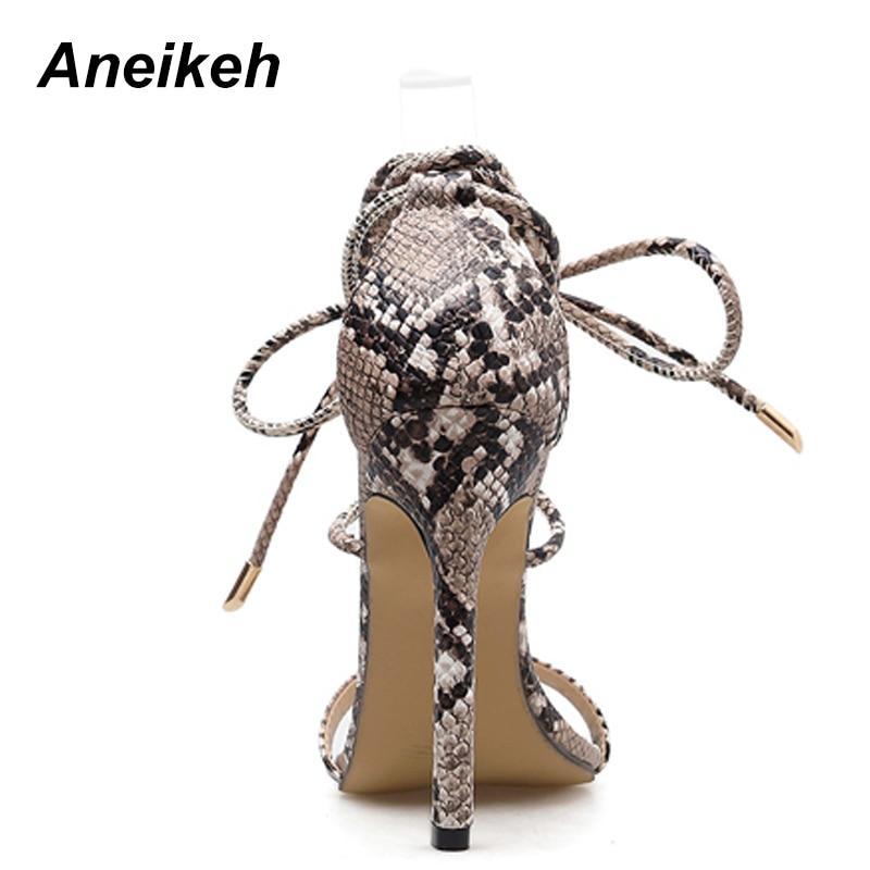 Women's Sandals PU Lace-Up Thin High Heels
