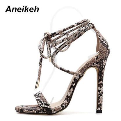 Women's Sandals PU Lace-Up Thin High Heels