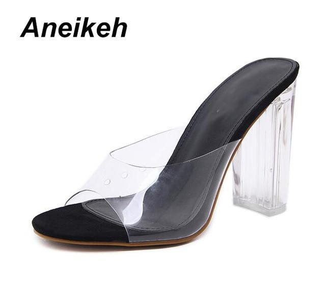 New Women Sandals PVC Crystal Heel Transparent Women Sexy Clear High Heels Sandals