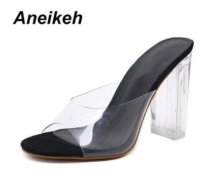 New Women Sandals PVC Crystal Heel Transparent Women Sexy Clear High Heels Sandals
