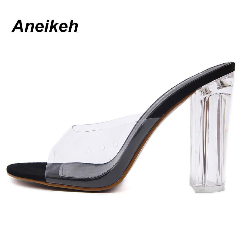 New Women Sandals PVC Crystal Heel Transparent Women Sexy Clear High Heels Sandals