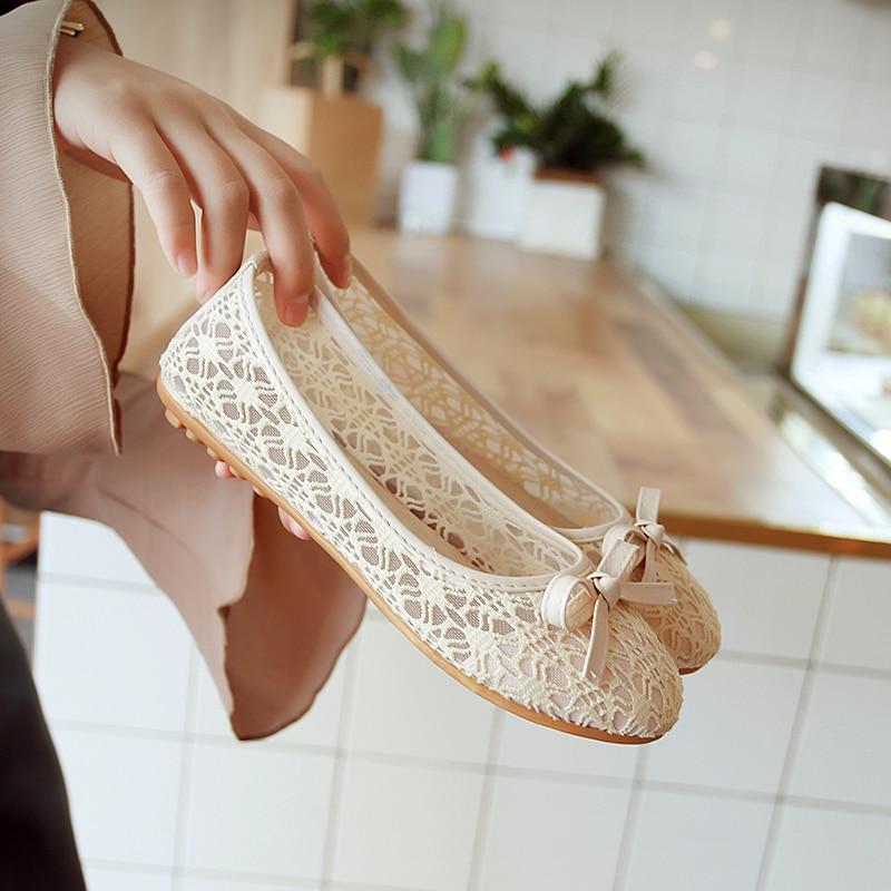 Hollow Lace Flats Women Shoes