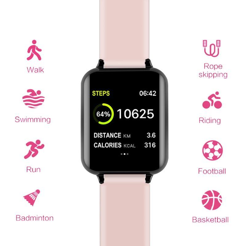 B57 Smart watches Waterproof Sports for iphone phone Smartwatch Heart Rate Monitor Blood Pressure Functions For Women men kid