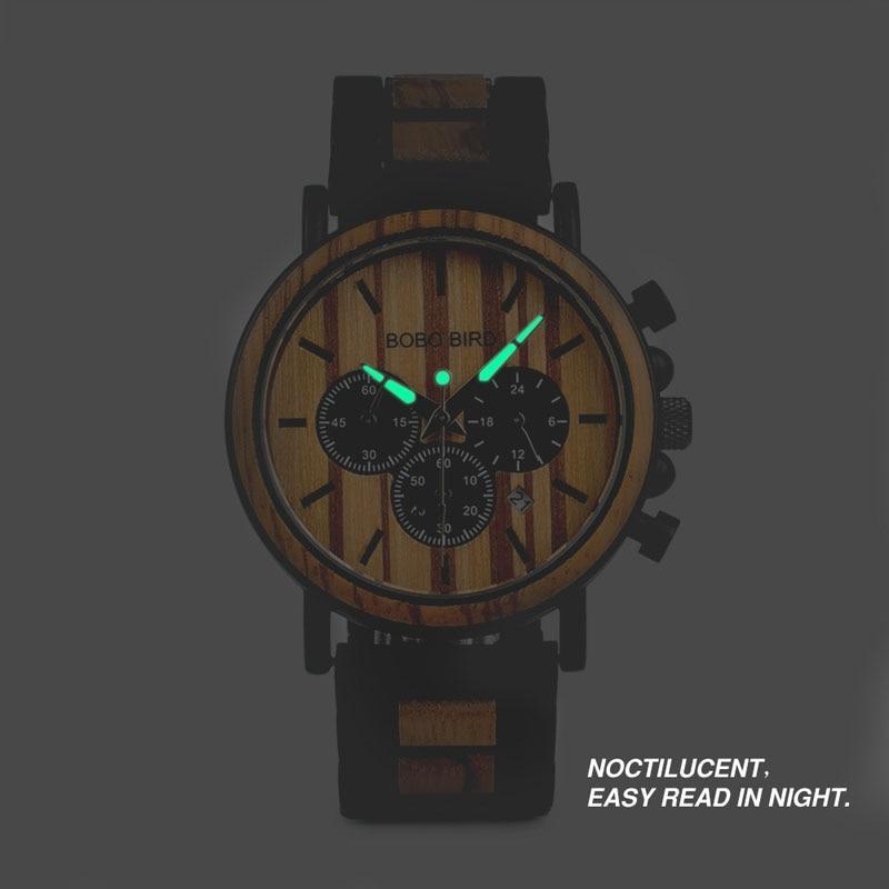 Wooden Watch Men - Luxury Stylish Wood Timepieces Chronograph Military Quartz Watches in Wood Gift Box