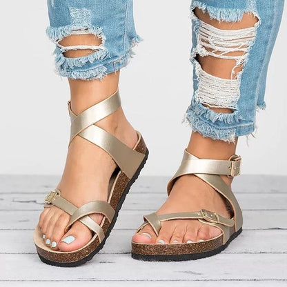 Basic Women Sandals  Plus Leather Flat Sandals