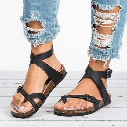Basic Women Sandals  Plus Leather Flat Sandals