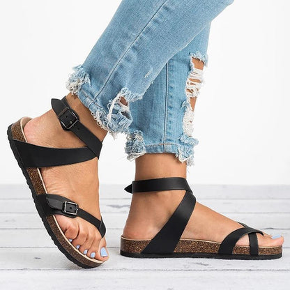 Basic Women Sandals  Plus Leather Flat Sandals