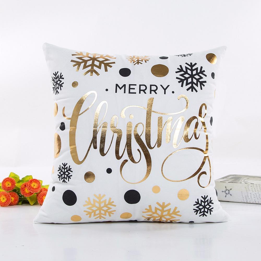 Gold Printed Pillow Cover