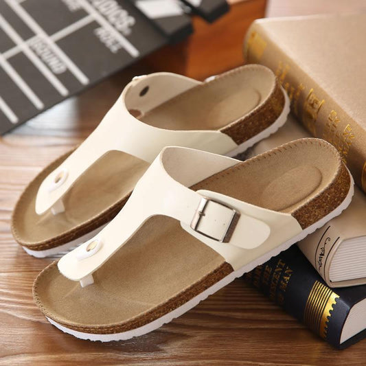 Unisex Brand Couples Cork Flipflops  Clip Toe Platform Beach Slippers