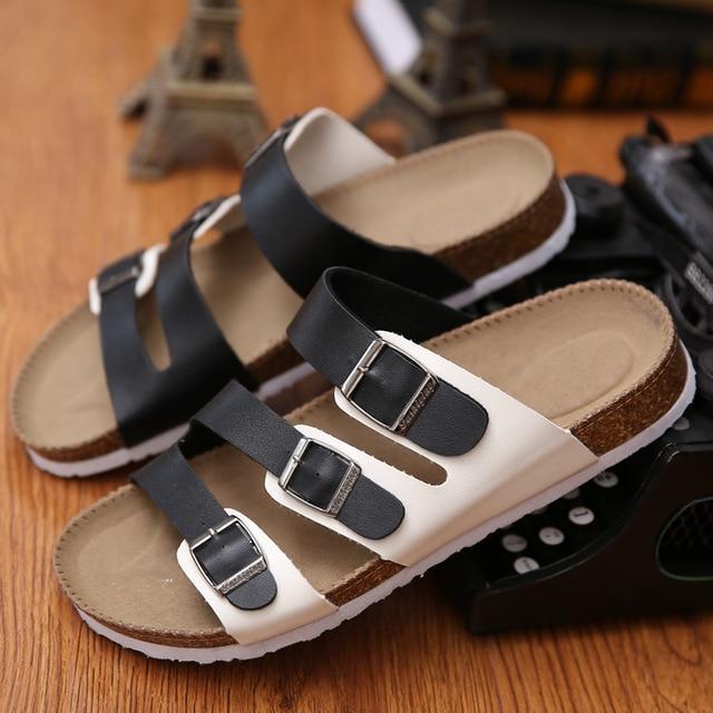 Unisex Brand Couples Cork Flipflops  Clip Toe Platform Beach Slippers
