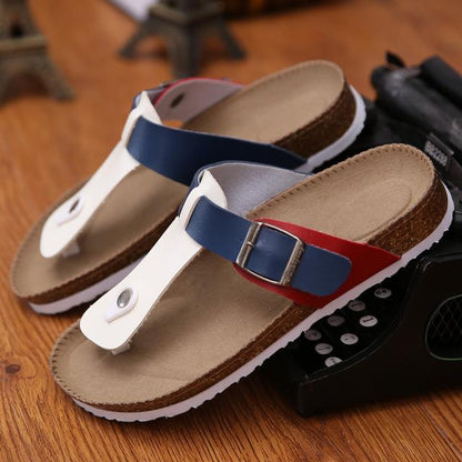 Unisex Brand Couples Cork Flipflops  Clip Toe Platform Beach Slippers