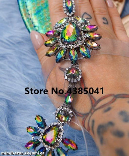 Bohemia Style  Flats Sandal Gladiator Gold Rhinestone Knee High Buckle Strap Woman Boots