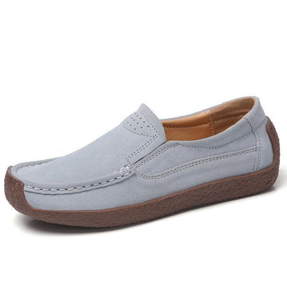 Women Suede Leather Flat Platform Ladies Elegant Shoes