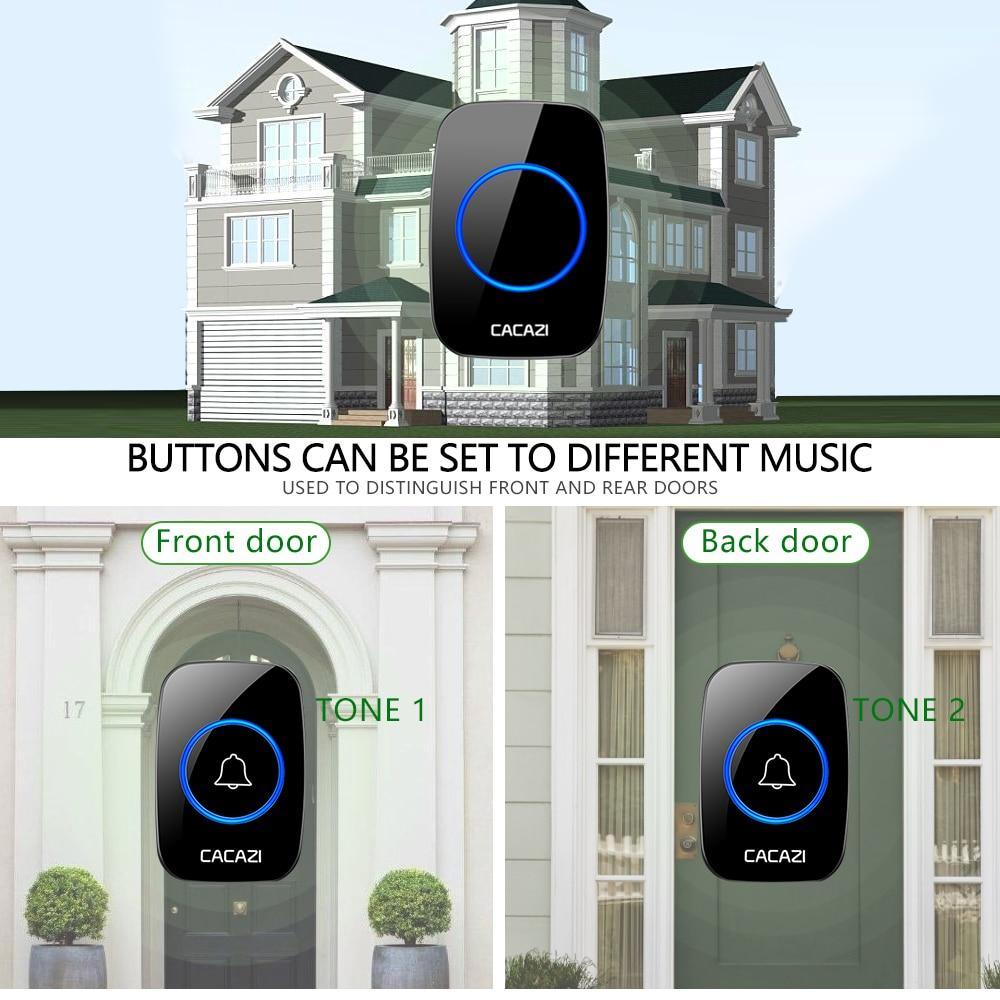 Waterproof Home Wireless Doorbell Smart LED Light Calling Bell 300M Remote Battery Button 60 Chimes 5 Volume US EU Plug